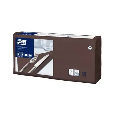 Tork Soft Lunch Napkin Advanced 3-ply Brown 33x33cm ¼-fold -Horecavoordeel.com-