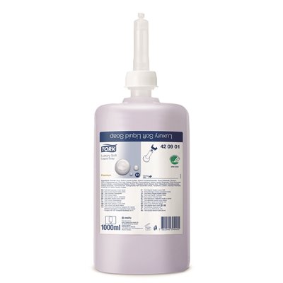 Tork Luxury Soft Liquid Soap Lilac Perfumed 1 Liter per Bottle -Horecavoordeel.com-