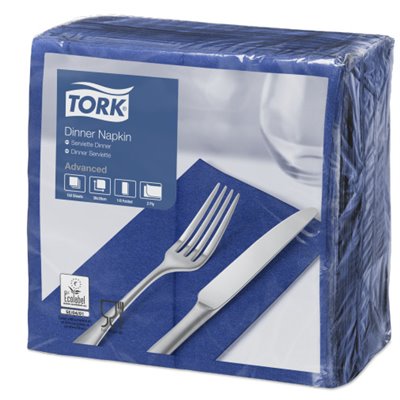 Tork Dinnerservet Advanced 2-laags Donkerblauw 39x39cm 1/8-vouw -Horecavoordeel.com-