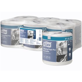 Tork Wiping Plus Draagbare Centerfeed Poetspapier Advanced 2-laags Wit 80,7 Meter - 22,3cm - Systeem M2 -Horecavoordeel.com-