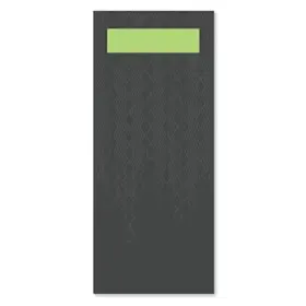 Tork Cutlery Bag Advanced Black with Lime Napkin 2-ply 39x23cm -Horecavoordeel.com-