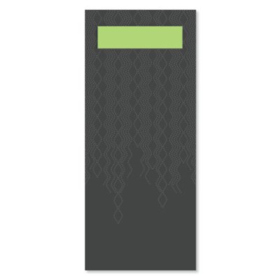 Tork Cutlery Bag Advanced Black with Lime Napkin 2-ply 39x23cm -Horecavoordeel.com-