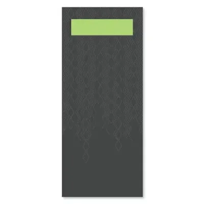 Tork Cutlery Bag Advanced Black with Lime Napkin 2-ply 39x23cm -Horecavoordeel.com-