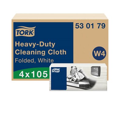 Tork Heavy-Duty Folded Cleaning Cloth 1-ply White 41.5x35.5cm