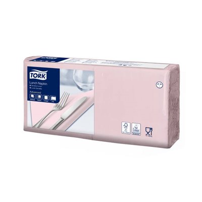 Tork Lunchservet Advanced 2-laags Roze 33x33cm ¼-vouw