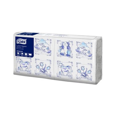 Tork Lunch napkin Delft Ware 1-layer Decor 32.8x32.5cm ¼-fold