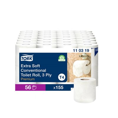 Tork Extra Zacht Traditioneel Toiletpapier Premium 3-laags 19 Meter - 10cm - Systeem T4