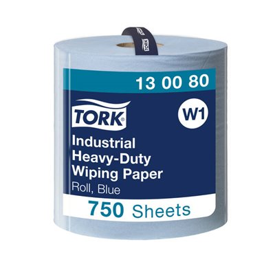 Tork Industrial Heavy-Duty Rol Poetspapier 3 laags Blauw 255 Meter - 36,9cm - Systeem W1