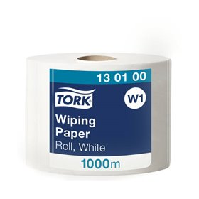 Tork Wiping Rol Poetspapier 1-laags Wit 1.000 Meter - 24,5cm - Systeem W1