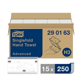 Tork Zachte Z-vouw Handdoek Advanced 2-laags Wit 24,8x23cm - Systeem H3