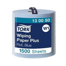 Tork Wiping Plus Rol Poetspapier 2-laags Blauw 510 Meter - 36,9cm - Systeem W1