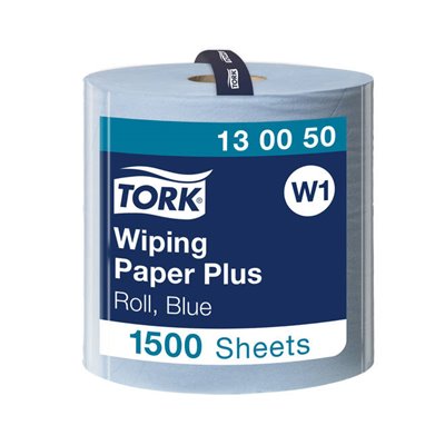 Tork Wiping Plus Rol Poetspapier 2-laags Blauw 510 Meter - 36,9cm - Systeem W1