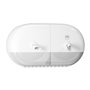 Tork SmartOne Mini Twin Toilet Paper Dispenser White Plastic Elevation-Line