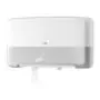 Tork Twin Mini Jumbo Toilet Paper Dispenser White Plastic Elevation-Line