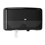 Tork Twin Mini Jumbo Toilet Paper Dispenser Black Plastic Elevation-Line