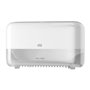 Tork Twin Sleeveless Mid-size Toilet Paper Dispenser White Plastic Elevation-Line