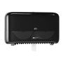 Tork Twin Sleeveless Mid-size Toilet Paper Dispenser Black Plastic Elevation-Line