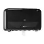 Tork Twin Sleeveless Mid-size Toilet Paper Dispenser Black Plastic Elevation-Line