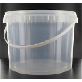 Sealable Buckets Transparent 5 Liter with Plastic Handle and Lid 223 x 201mm