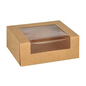 Sushi dishes Cardboard Rectangular Brown H 4.5 x 12 x 10cm