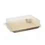Sushi dishes Palm leaf Angular 150cc H 4.4 x 17.5 x 12.2cm Natural Combination pack with RPET Lids