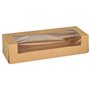 Sushi schalen Karton Rechthoekig Bruin H 4,5 x 19,5 x 7cm