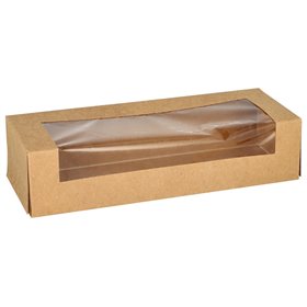 Sushi dishes Cardboard Rectangular Brown H 4.5 x 19.5 x 7cm