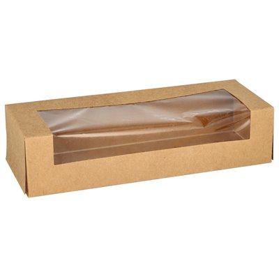 Sushi schalen Karton Rechthoekig Bruin H 4,5 x 19,5 x 7cm
