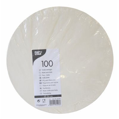 Cake Borders Cardboard Round Ø 26cm White With Smooth Edge