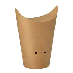 Friet Cones kraft Karton Rond Ø 6 x 14cm Bruin Klein