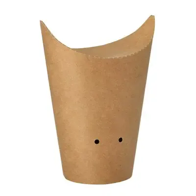 Fries Cones Kraft Cardboard Round Ø 6 x 14cm Brown Small