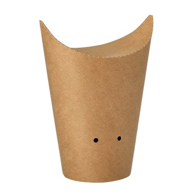 Friet Cones kraft Karton Rond Ø 6 x 14cm Bruin Klein