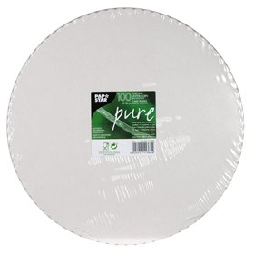 Taartranden Karton "Pure" Rond Ø 28cm Wit Met Kartel Rand