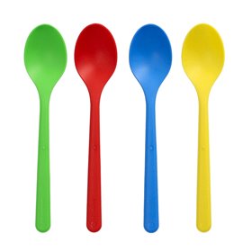 Ice cream spoons Reusable PP 13cm Bright Colors Assortment Extra Sturdy