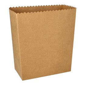 Popcorn Boxes Cardboard "Pure" Rectangular 19.2 x 15.8 x 8cm Brown Large