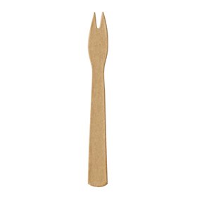 French fries forks Paper "Pure" 8.5cm Brown