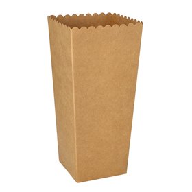 Popcorn Bakjes Karton "Pure" Rechthoekig 19,7 x 7 x 7cm Bruin Klein