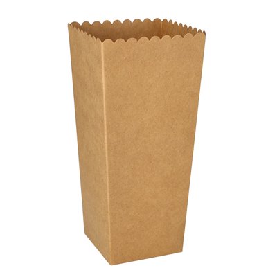 Popcorn Bakjes Karton "Pure" Rechthoekig 19,7 x 7 x 7cm Bruin Klein
