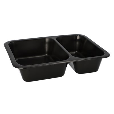 Menu trays PP 2 compartments H 4.5 x 22.7 x 17.8 cm