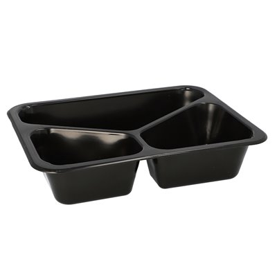 Menu trays PP 3 compartments H 4.5 x 22.7 x 17.8 cm