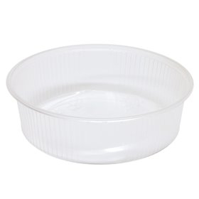 Salad containers 125cc 101 series Round Ribbed PP Transparent Ø 101 x 45mm Combipack With Lids