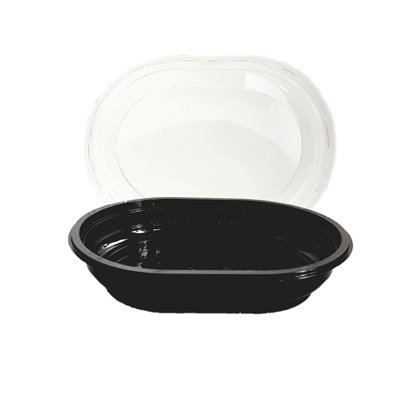 Trays Ellips 150cc Oval PET Black 