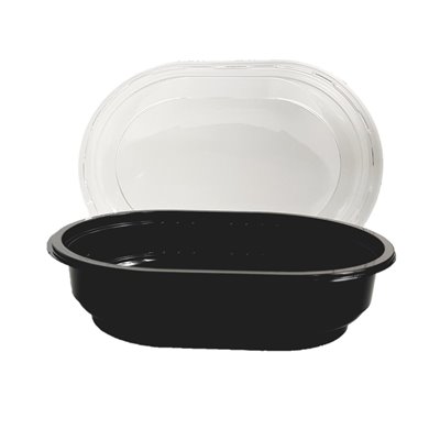 Trays Ellips 250cc Oval PET Black 