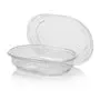 Saladebakjes 250cc Ellips Ovaal PET Transparant + Deksels 146 x 106 x 36mm