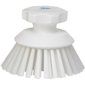 Round Work brush Polyester Fiber, Hard ø 110x110mm White