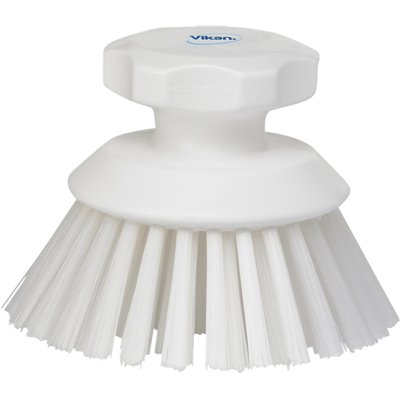 Round Work brush Polyester Fiber, Hard ø 110x110mm White