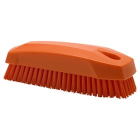 Nail brush - Small Work Brush Polyester Fiber, Hard 130x50x40mm Orange