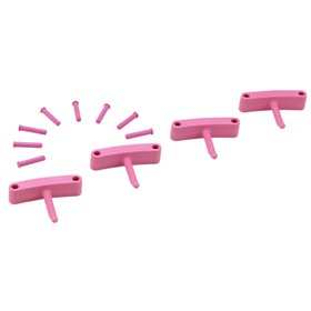 Aanvul set Haken Voor Full Colour Ophangsysteem Met 4 Haken En 8 Pinnetjes Roze -Horecavoordeel.com-