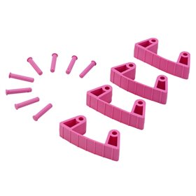 Aanvul set Klemmen Voor Full Colour Ophangsysteem Met 4 Flexibele Rubber Klemmen En 8 Pinnetjes Roze -Horecavoordeel.com-