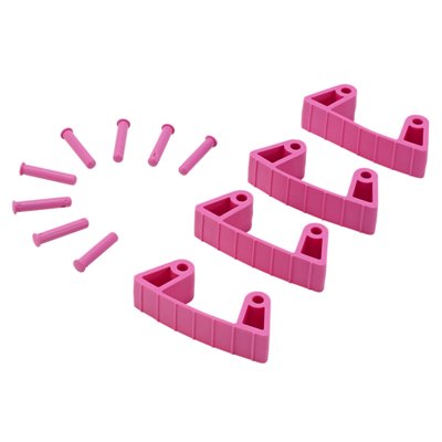 Aanvul set Klemmen Voor Full Colour Ophangsysteem Met 4 Flexibele Rubber Klemmen En 8 Pinnetjes Roze -Horecavoordeel.com-